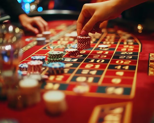 Mobile phone displaying live roulette table interface